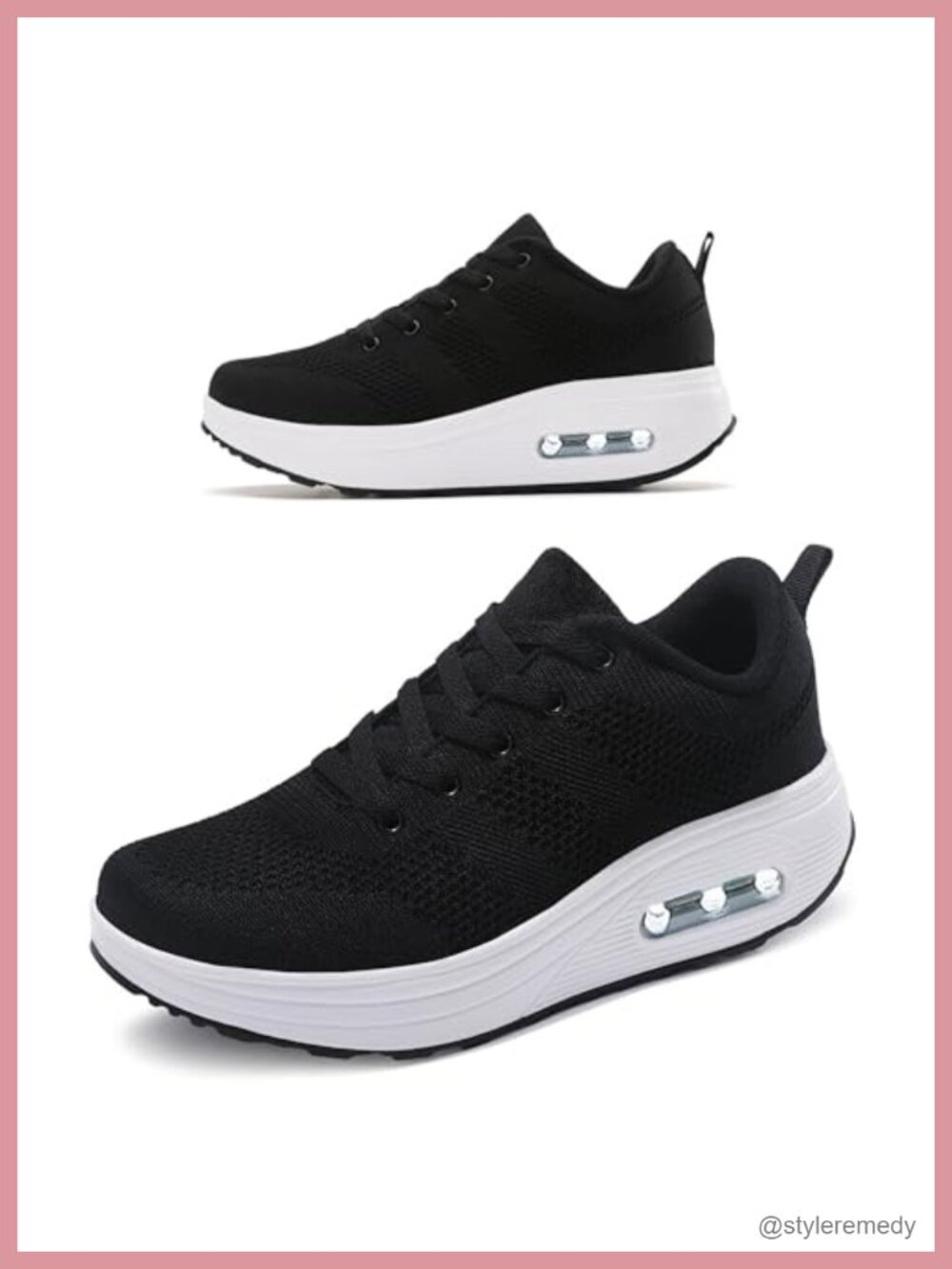 RUIDENG Platform Sneakers Women Air Cushion Comfortable Rocker Bottom